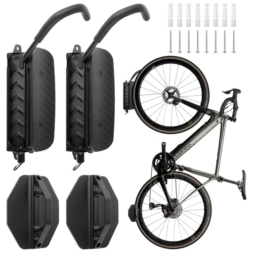 LDXDRU 2 Stück Fahrradhalterung Wand 30 KG Fahrrad Wandhalterung Schwarz, Schwenkbare Fahrradständer,...