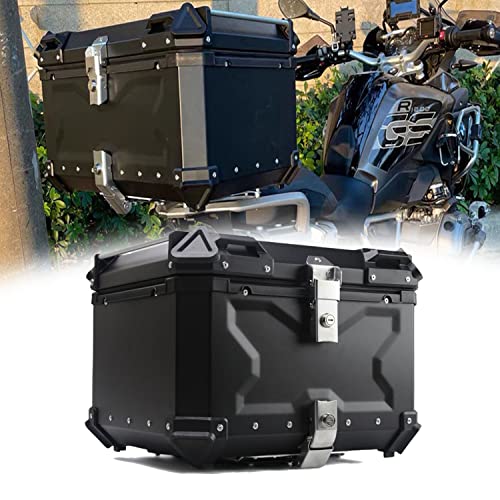 YKMYXZ Fahrrad Schwarz Motorrad Kofferraum Tour Pack Gepäck Topcase Aluminium Heckbox...