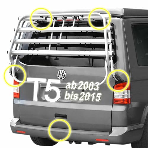 JAWERK Schutzfolie für Fahrradträger VW T5 T5.1 T5.2 (2003 bis 2015) - 5 TLG. - TRANSPARENT Klar...