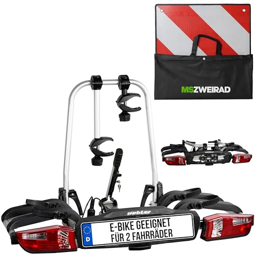 Uebler Fahrradträger P22 S für 2 Fahrräder Auto Kupplungsträger E-Bike MTB inklusive reflektierende...