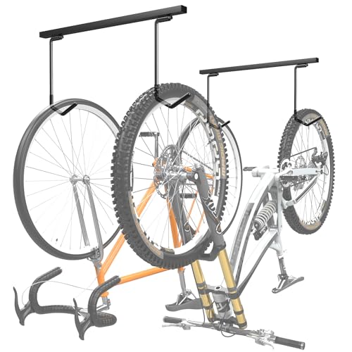 WALMANN Deckenmontierter Fahrradträger für Garage, platzsparende Decken-Fahrradaufbewahrung für 2...