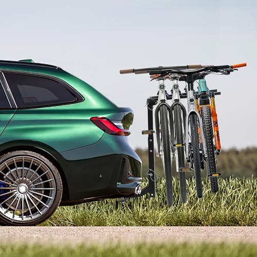 Fahrradträger für 4 Fahrräder, Kfz-Fahrradträger mit Anhängerkupplungsspanner, Gurte, für Autos,...