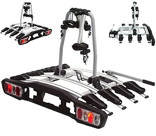 Fahrradträger für 4 Fahrräder 60kg Heckträger Anhängerkupplung abklappbar 58001...