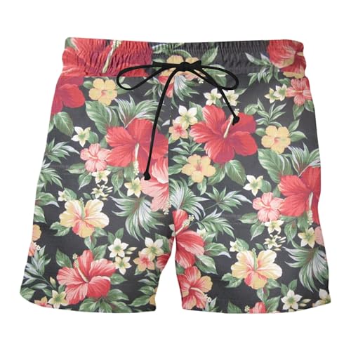 Herren-Badeshorts, entspannte Passform, elastischer Bund, Kordelzug, 3D-Druck, Sport-Shorts, lässig,...