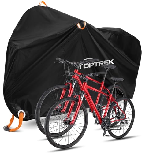 toptrek Fahrradabdeckung für 2 Fahrräder Wasserdicht 210D Oxford-Gewebe Fahrradgarage Outdoor 210 x 110...