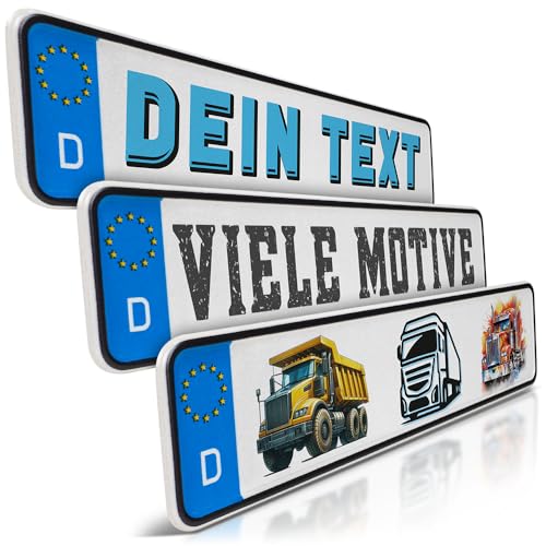 schildEVO 1 Mini Kfz-Kennzeichen | LKW Namensschild | Truck | Trucker | Wunschtext zum Geburtstag |...