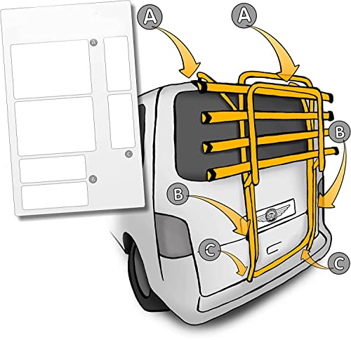 Lackschutzfolie passend für VW T4 Heckträger - Selbstklebende, transparente Schutzpads (6teilig) für...