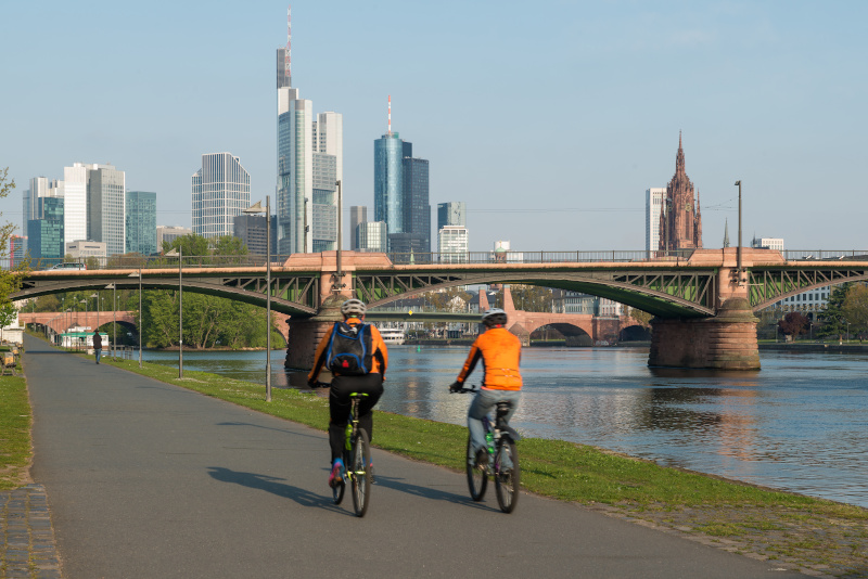 Fahrradfahrer in Frankfurt