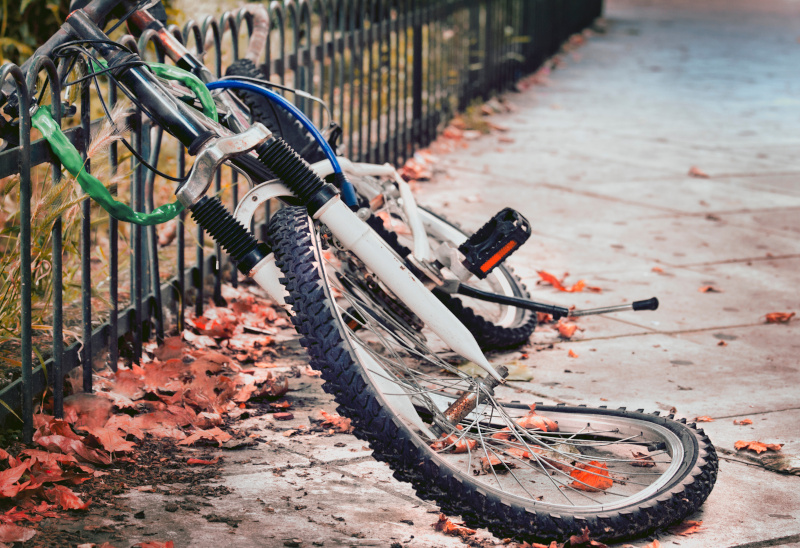 defektes Fahrrad Vandalismus
